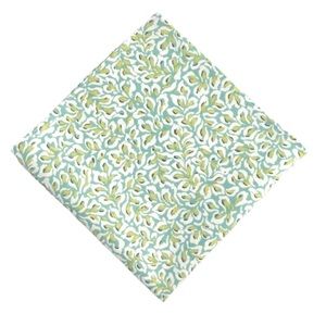 Pastel Mint & Lime Green Foliage Pocket Square